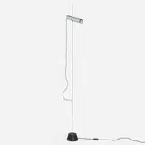 Gino Sarfatti, Floor lamp, model 1074, 1957, chrome-plated steel, enameled cast iron, aluminum, brass
