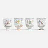 Gio Ponti, Quattro Stagioni coupes, set of four, glazed porcelain