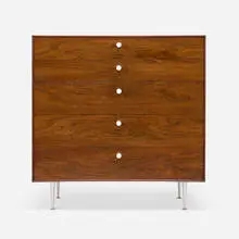 Thin Edge cabinet, model 5240 by George Nelson & Associates, 1955, rosewood, lacquered aluminum, sold Jun 2025