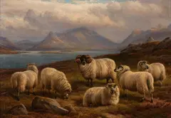 Rca Charles Jones, Sheep in a Landscape,