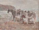 Donkeys on the Sand by Dame Ethel Walker Ara Rba Rp Dbe, offered Jun 2017