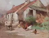 Rgi Robert Russell MacNee, Hens by a cottage