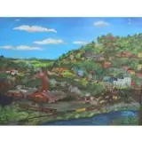 Julian Rockmore, Village scene, Oil on canvas, signed and dated 66 lr rt