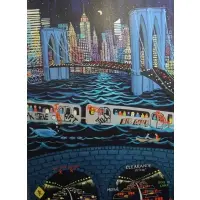 Roz Tanzman, Gretels Moon Night Traffic, Oil on canvas, signed, titled and dated 1986