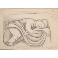Pablo O'Higgins, Sleeping Man, 1931, Graphite on paper