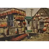 Edward Franklin Wittmack, Lobster Shack, Oil on board