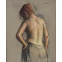 Ray Edward Goodbred, Untitled, Nude, watercolor signed upper rt