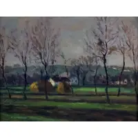 Karoly Kernstock, Rural scene, Oil painting