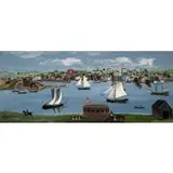 Eveline Roberge, Untitled, Primitive style, oil on board seascape