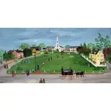 Eveline Roberge, Untitled, Primitive Style Oil On Board Town Square