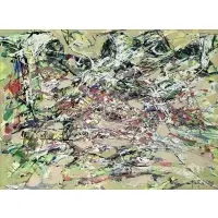 Tafa, Dance, Fiadrigbe Abstract Oil On Canvas "Dance" Oil on canvas, signed and dated '96 lower right