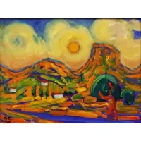 Antoine Giroux, I'llloise d'Ete, Oil on board, signed verso