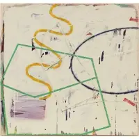 Untitled N6 (Purple Loop) by Byoung Ok Min, Acrylic and laminated canvas on canvas, sold Sep 2026