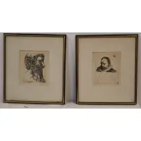 Leonard Baskin, Untitled, 2 framed lithographs