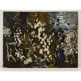 Irving Lehman, Untitled, Abstract, oil on board with gallery label verso