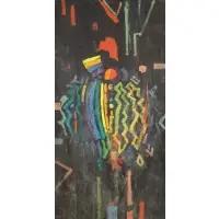 Irving Lehman, Untitled, Abstract oil on board, unsigned