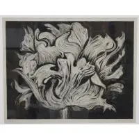 Lowell Nesbitt, Parrot Tulip Bloom III, 1973, Drypoint etching