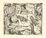 Max Beckmann, Liebespaar II, 1918, Kaltnadel auf Bütten