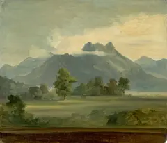 Friedrich Wasmann, Wolken über einem Gebirge in Tirol, 1832, Öl auf Velin