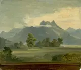 Friedrich Wasmann, Wolken über einem Gebirge in Tirol, 1832, Öl auf Velin