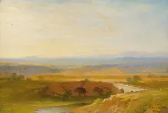 Carl Morgenstern, Blick über die italienische Ebene im Spätsommer, Öl auf Leinwand
