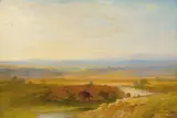 Carl Morgenstern, Blick über die italienische Ebene im Spätsommer, Öl auf Leinwand