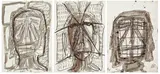 Markus Lüpertz, Parsival, 3 Zeichnungen mit Kohle, Graphit, Rötel und Wasserfarbe, jeweils auf Papier