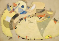 Max Ackermann, Ohne Titel, 1956, Mischtechnik auf Holz