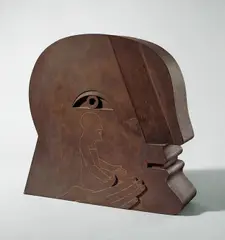 Kopf by Horst Antes, 1987, Stahl mit Rost-Patina. Höhe: 45 cm (17 ¾ in.), sold Nov 2008