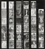 Man Ray, Kontaktbogen mit 35 Photographien der Tafeln 35–69 aus dem Buch „Photographs by Man Ray: 1920–1934, Paris“ und 6 Photos nach Photographien und einem Gemälde von Man Ray (nicht abgebildet)