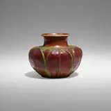 William J. Walley, Vase with leaves, 1898-1919, glazed earthenware