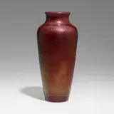 Experimental vase by Hugh C. Robertson for Chelsea Keramic Art Works, 1885-89, oxblood-glazed stoneware, sold Sep 2022