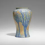 Rare vase by Grand Feu Art Pottery, 1916-18, Blue Ramose-glazed stoneware, sold Sep 2022