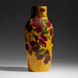 John Bennett, Exceptional and Large vase with clematis, 1881, glazed earthenware