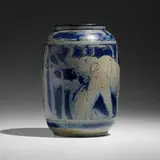 Russell Crook, Rare vase with elephants, 1927, salt-glazed stoneware