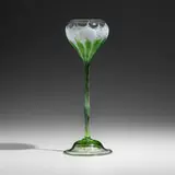 Rare Floriform vase by Tiffany Studios, c. 1905, hand-blown and wheel-carved glass, sold Sep 2022