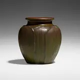 William J. Walley, Vase with leaves, 1898-1919, glazed earthenware