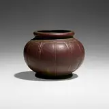 William J. Walley, Vase with leaves, 1898-1919, glazed earthenware