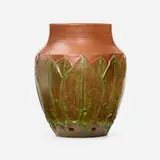 William J. Walley, Planter with leaves, 1898-1919, glazed earthenware