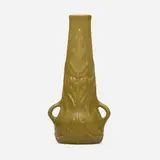 Early vase with arrowroot by Artus Van Briggle for Van Briggle Pottery, 1903, glazed earthenware, sold Sep 2022
