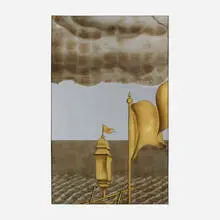 Jean Dupas, Panel from the Grand Salon of the S.S. Normandie, c. 1934, verre églomisé