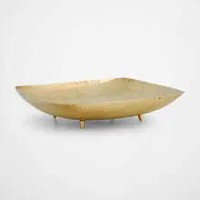 Footed bowl by Hans Przyrembel, c. 1930, handwrought brass, sold Jun 2025
