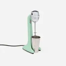Milkshake mixer by Walter Dorwin Teague, c. 1940, cast iron, porcelain, chromium-plated metal, stainless steel, sold Jun 2025