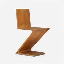 Gerrit Rietveld, Zig Zag chair, 1932, elm, brass