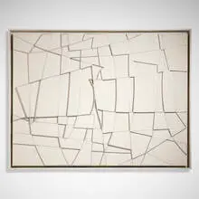 Day Schnabel, Untitled (Ceramic Panel), c. 1980, ceramic, aluminum, painted wood