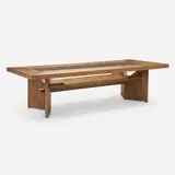 José Zanine Caldas, Dining table, c. 1975, vinhatico, glass