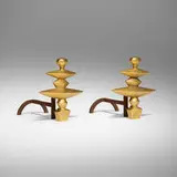 Alberto Giacometti, Andirons, pair, c. 1980, cast bronze, steel