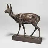 Sicherndes Reh by August Gaul, 1913, Bronze mit brauner Patina. Höhe: 32,2 cm (12 ⅝ in.), sold Jun 2009