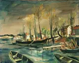 Franz Heckendorf, Fischerboote am Ufer