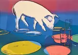 Andy Warhol, Fiesta pig, 1978, Farbserigraphie auf leichtem Karton